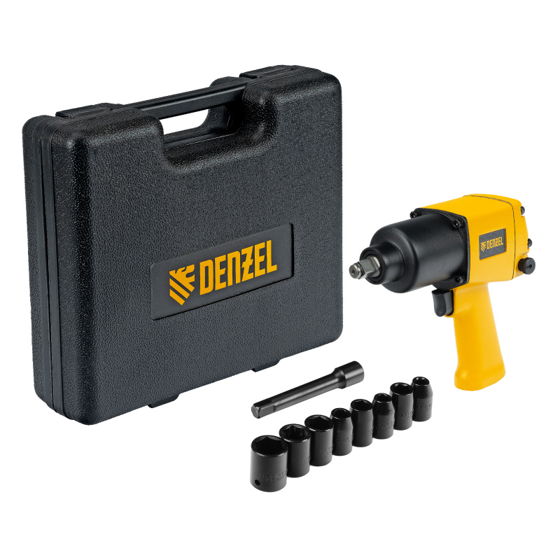 Детальная картинка товара «denzel пневмогайковерт ударный iw860 + набор головок 1/2 868нм 57473»