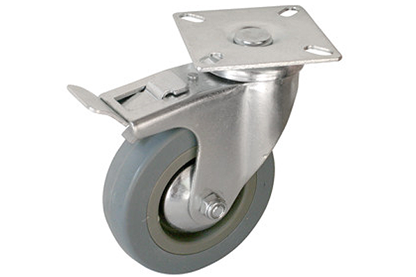 Картинка анонса товара «колесо поворотное с тормозом d-100мм крепление платформенное сибртех 68721»