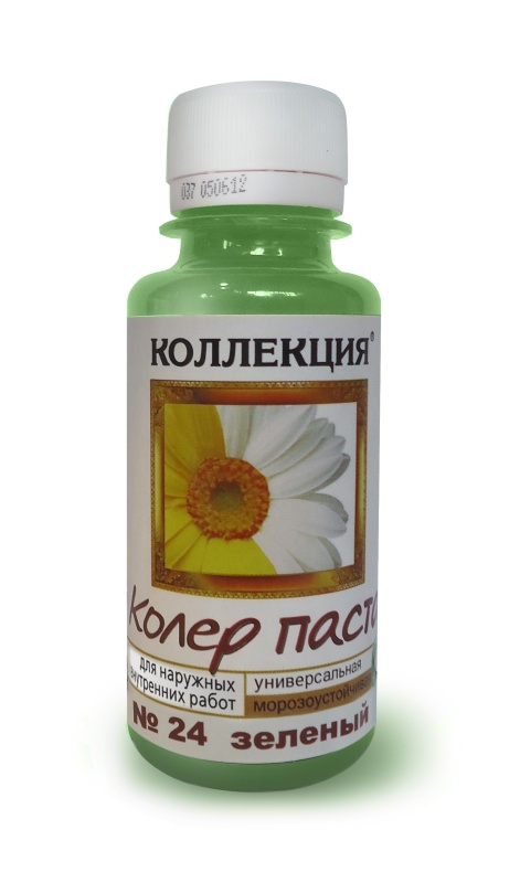 Картинка анонса товара «колер "коллекция" №24 зелёный 0,1 л распродажа»