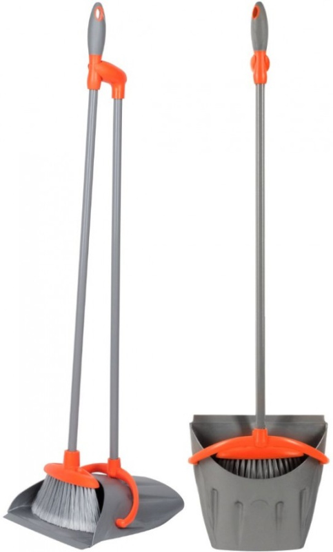 Картинка анонса товара «щетка для пола ленивка с ручкой +совок-контейнер на длинных ручках 8005951»