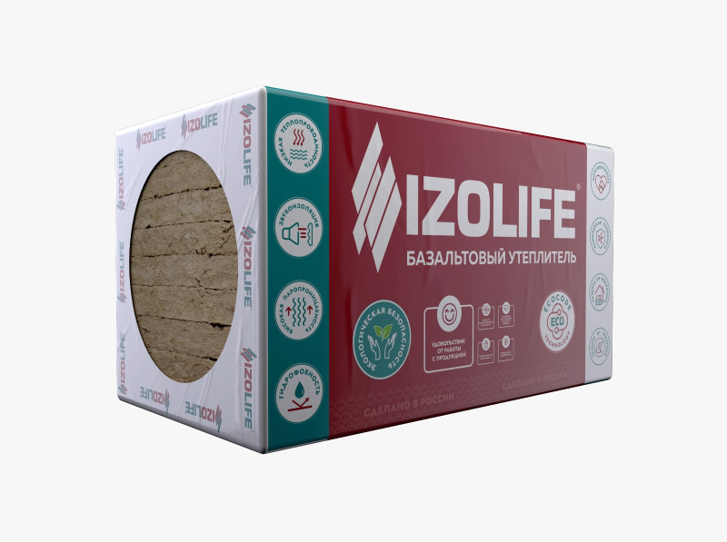 Картинка анонса товара «минвата "izolife" (изолайф) компрессия л 35 (50*1200*600) (0,576м3; 11 52м2) 16 плит»