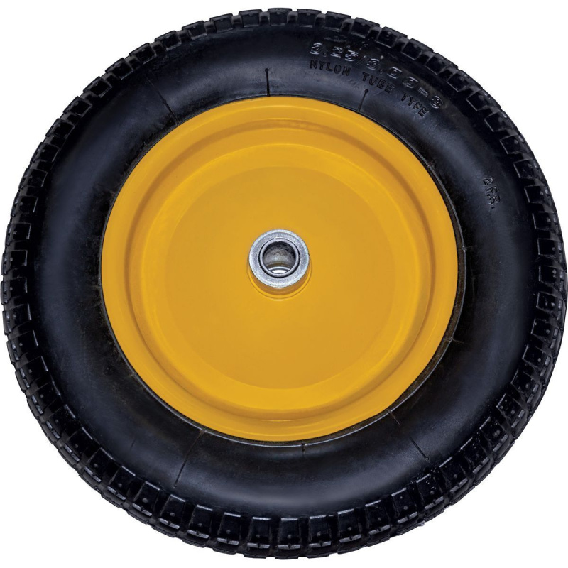 Детальная картинка товара «колесо для строит тачки 15/6.00-6 370мм d16мм длина оси 100мм denzel 68998»