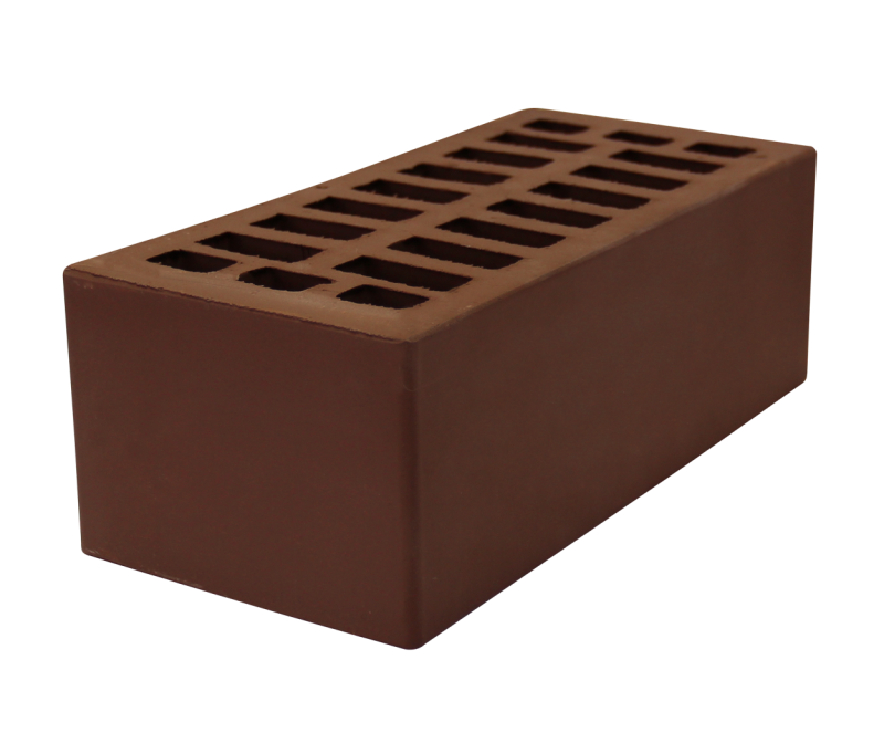 Картинка анонса товара «кирпич лицевой "коричневый" с фаской (250х120х88)м150; f50 г.строитель (352шт)»