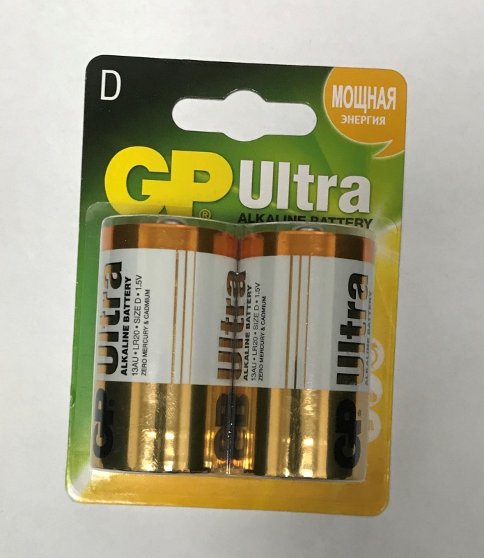 Картинка анонса товара «эл.питания gp ultra alkaline lr20 (2шт)»