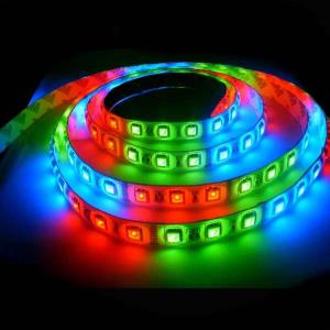 Картинка анонса товара «лента светодиодная ip65 12в 14,4вт/м smd5050 rgb (многоцвет) 60диод/м 10мм (бухта 5м) swg»