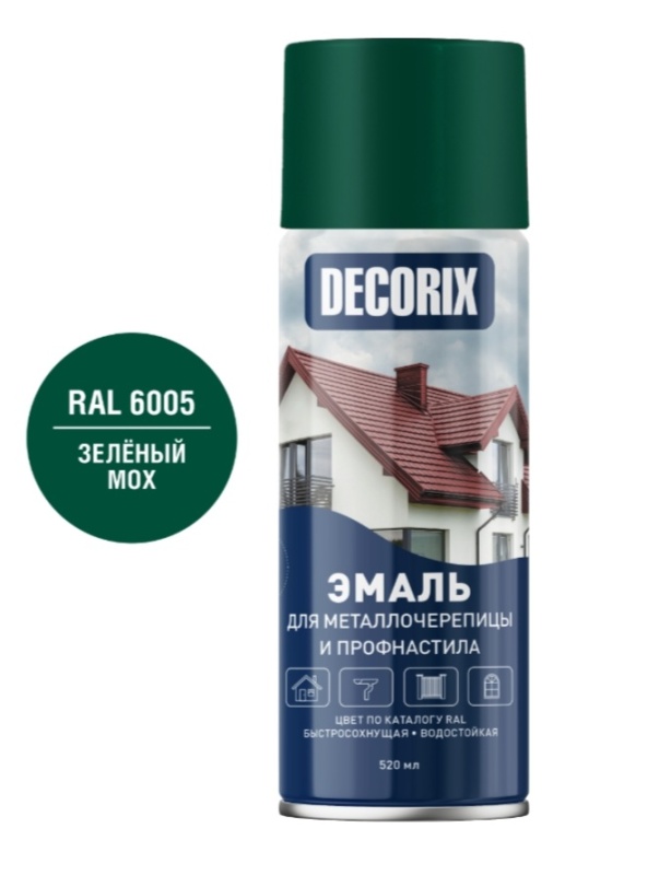 Детальная картинка товара «эмаль-аэр decorix для мет/черепицы ral6005 400мл № 65» Детальная картинка товара «эмаль-аэр decorix для мет/черепицы ral6005 400мл № 65»