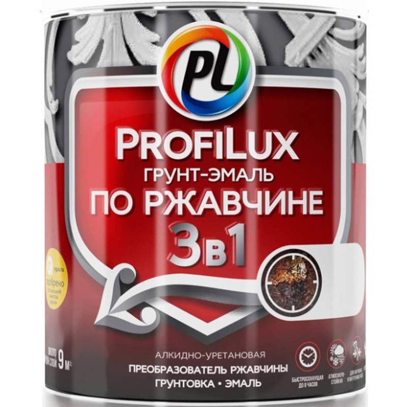 Картинка анонса товара «грунт-эмаль по ржавчине белая 5 кг profilux 3в1 »