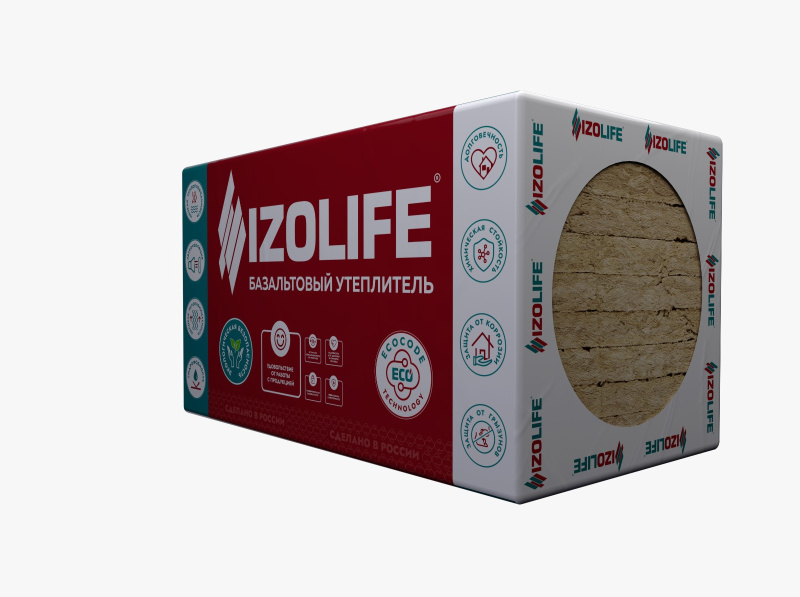 Картинка анонса товара «минвата "izolife" (изолайф) вент экстра 75 (50*1200*600) (0,216м3; 4,32 м2) 6плиты»