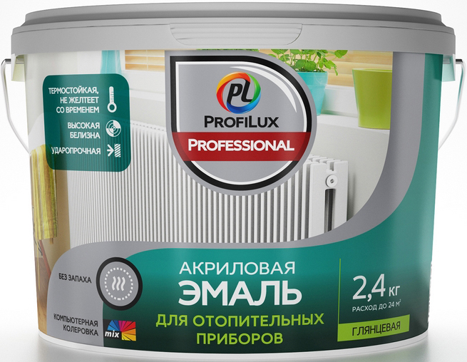 Детальная картинка товара «эмаль "profilux (профилюкс) professional" акриловая для отопительных приборов белая 2,4 кг» Детальная картинка товара «эмаль "profilux (профилюкс) professional" акриловая для отопительных приборов белая 2,4 кг»