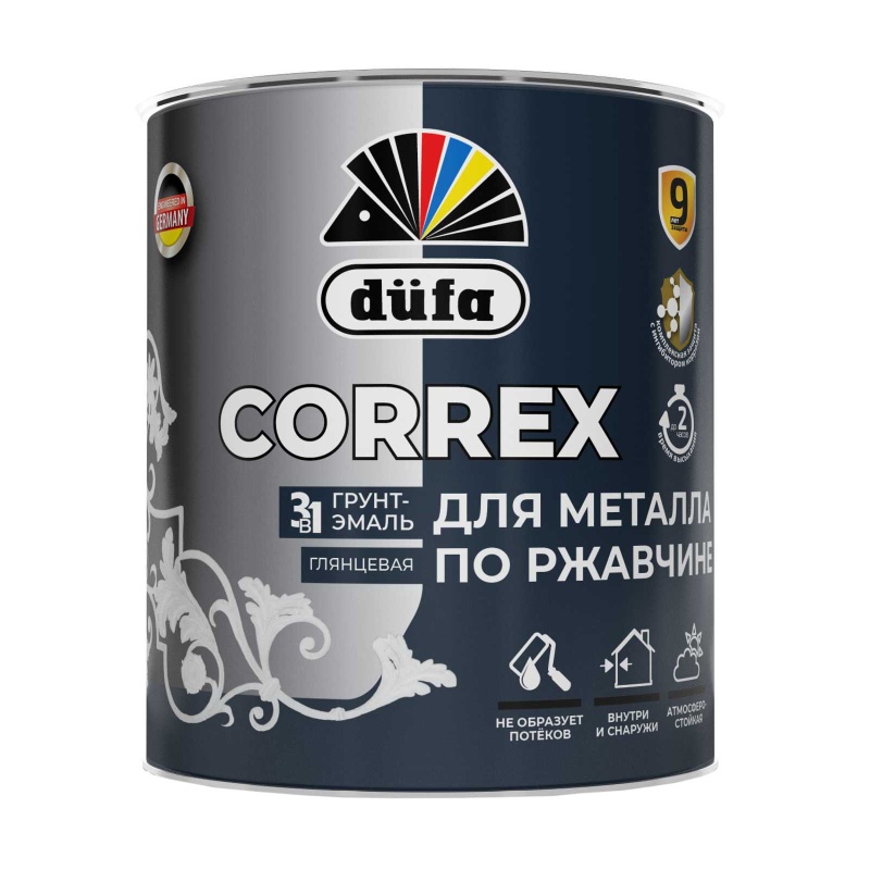 Картинка анонса товара «грунт-эмаль по ржавчине dufa (дюфа) correx 3в1 ral-5005 синяя 2,0л »