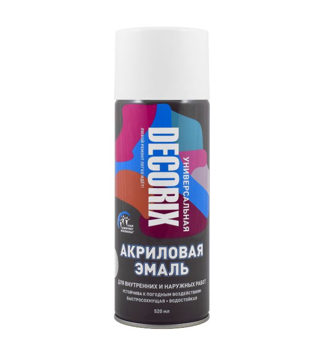 Картинка анонса товара «эмаль-аэр decorix унив белый глянц 400мл № а21»