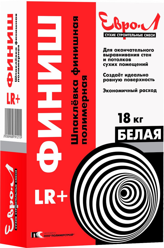 Картинка анонса товара «евро-л шпаклевка финишная 18 кг(64)»