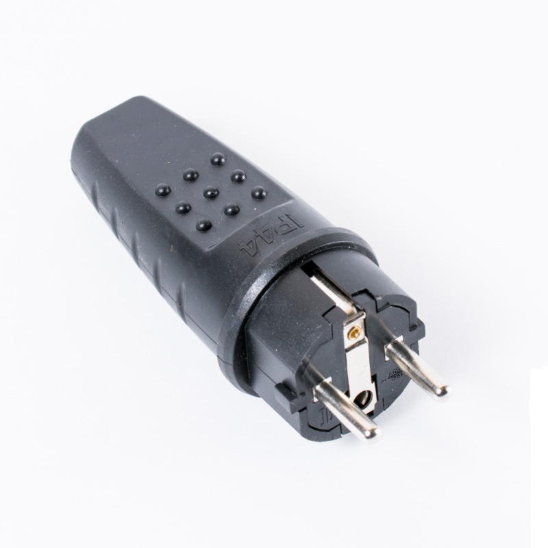 Картинка анонса товара «эл..вилка каучуковая с/з прямая 16а 250в ip44 universal 602227»